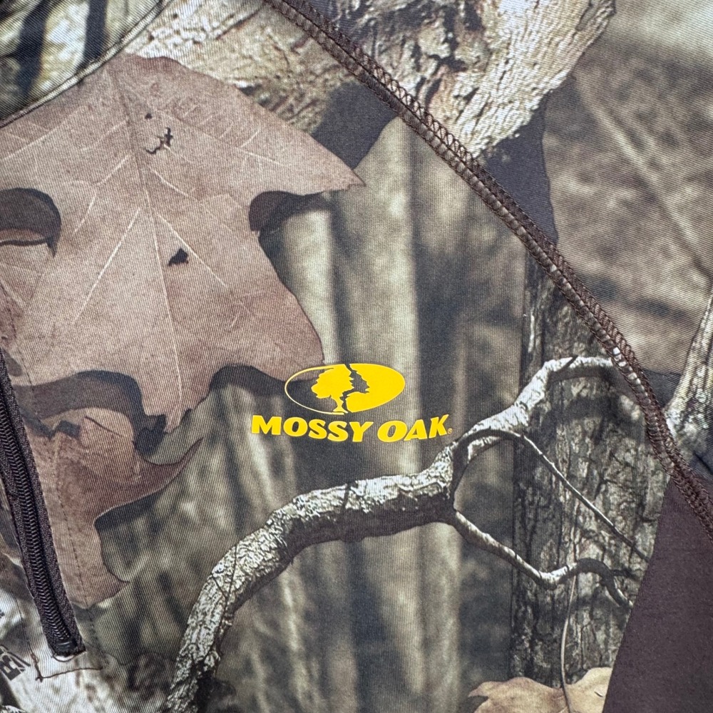 Mossy Oak Performance Top Mens Large Brown Camo Break-Up Infinity 1/4 Zip - Picture 4 of 9